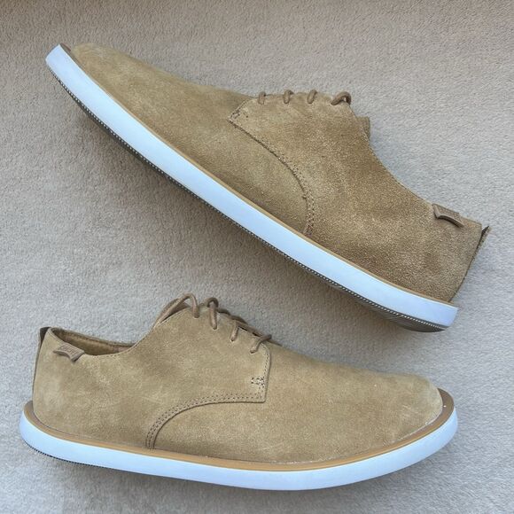 Camper Wagon Tan Brown Nubuck Leather Men EU 42 US 9 Lace Up Brogue Oxfords - Picture 16 of 16